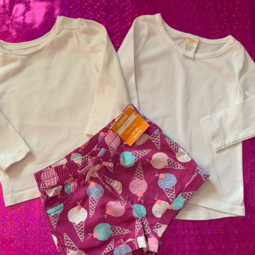 Two shirts and ice cream shorts